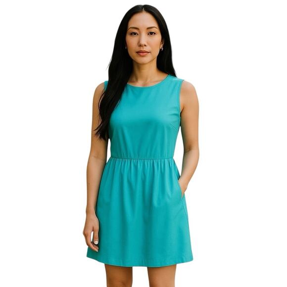 J. Crew Factory Aqua Sleeveless Sheath Dress NWT Size 4 - Picture 1 of 13